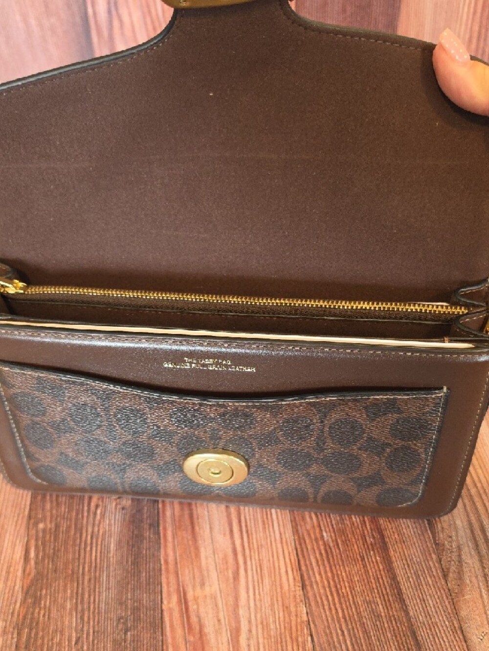 CoachTabby Maple Brown Signature Canvas & Leather Crossbody with Gold 'C' - Picture 6 of 11